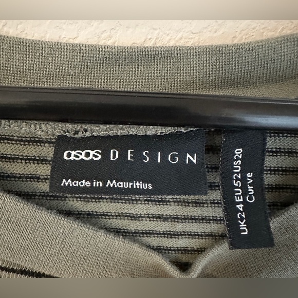 ASOS DESIGN Women's Curve UK 24 Striped Long Sleeve Oversized Top - Picture 7 of 9